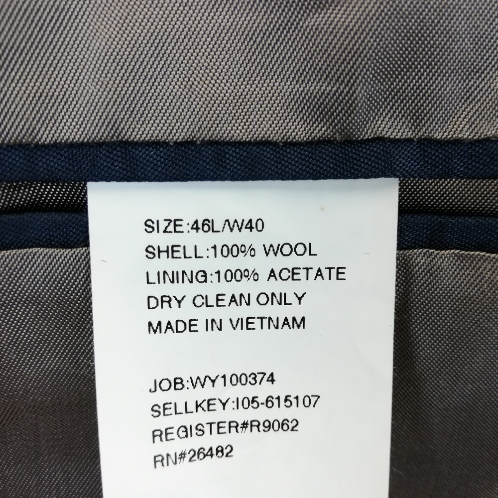 Perry Ellis Men's Suit Jacket 46L Char/grey Wool - Picture 8 of 8